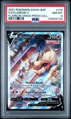 2021 POKEMON SWSH BLACK STAR PROMO #179 FULL ART/FLAREON V PSA 8 - Image 1