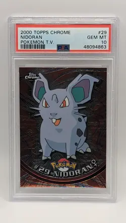 2000 Pokemon Topps Chrome Series 1 Nidoran #29 PSA 10 (GEM MINT)!! - Image 1
