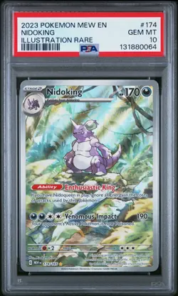 2023 POKEMON SV 151 MEW EN #174/165 NIDOKING ILLUSTRATION RARE PSA 10 - Image 1