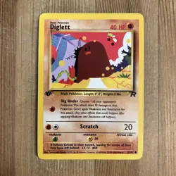 Diglett 1st Edition 52/82 Common Team Rocket Pokemon Vintage LP 2000 WOTC - Image 1