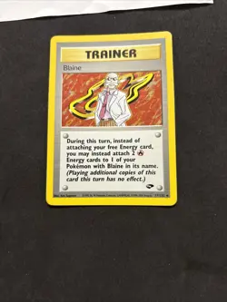 Pokemon Card Trainer Blaine 17/132 Gym Challenge ENG-Holo-Nm/Mint! - Image 3