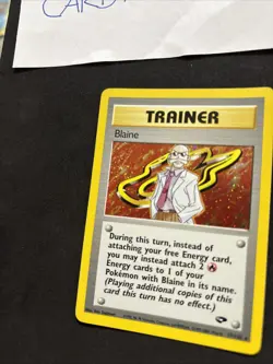 Pokemon Card Trainer Blaine 17/132 Gym Challenge ENG-Holo-Nm/Mint! - Image 4