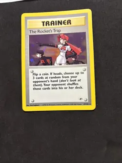 Pokemon Card Trainer The Rocket's Trap Holo 19/132 Gym Heroes ENG carta - Image 3