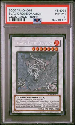 PSA 8 BLACK ROSE DRAGON GHOST RARE CSOC-EN039 CROSSROAD OF CHAOS YUGIOH ENGLISH - Image 1