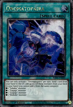 Onomatopaira - Quarter Century Secret Rare 1st Edition RA04-EN089 - YuGiOh - Image 1