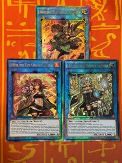 YUGIOH CHARMER CORE SET AUSSA/HIITA/LYNA ULTIMATE RARE NM RA04-EN074/78/81 - Image 1