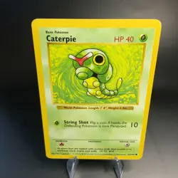 Caterpie Common Base Set (Shadowless) 045/102 LP Vintage Pokemon Card WOTC 1999 - Image 1