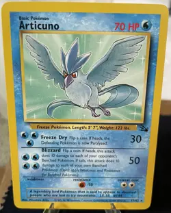 Pokemon TCG Articuno Fossil 17/62 Unlimited Rare Vintage Card LP Condition - Image 1