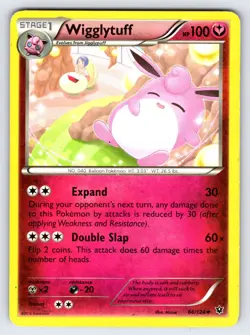 Wigglytuff 66/124 2016 Fates Collide Pokemon Card TCG Nintendo Non Holo Rare Mp - Image 1