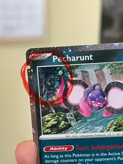 POKEMON PECHARUNT SVP149 PROMO BLACK STAR COSMOS HOLOFOIL WITH SWIRL NM CARD - Image 2