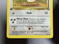 Spearow 62/64 (LP) 1st Edition Common Jungle Set 1996 WOTC Pokemon Card - Image 4