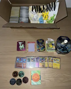 HUGE Pokemon Collection Lot Card Bulk, Tins, Coins, Shirt, More See Description - Image 2