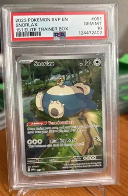 Snorlax 151 Elite Trainer Box Promo Card PSA 10 - Image 1
