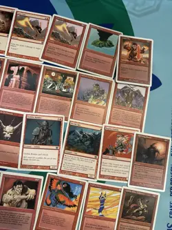 Huge Lot Of Over 50 Vintage White Border Magic Cards Red Lot Revised MTG Goblins - Image 4