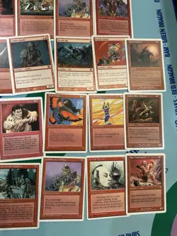 Huge Lot Of Over 50 Vintage White Border Magic Cards Red Lot Revised MTG Goblins - Image 5
