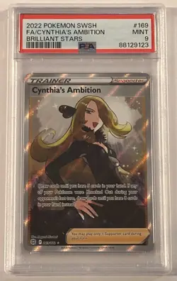 Cynthia's Ambition Full Art Holo Card 169/172 Swsh09 Brilliant Stars Psa 9 - Image 1