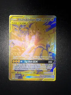 Pokemon Pikachu & Zekrom GX Tag Team SM248 Sun and Moon Gold Promo Card - Image 1