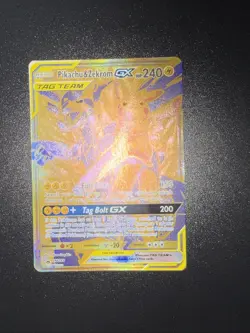 Pokemon Pikachu & Zekrom GX Tag Team SM248 Sun and Moon Gold Promo Card - Image 3