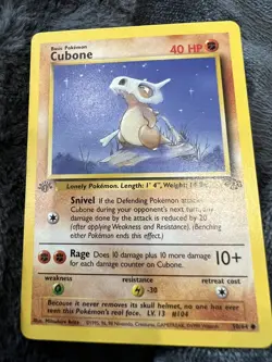 Pokemon Nintendo Card 1st Edition JUNGLE Cubone 1995,96,98,99 original 50/64 - Image 1