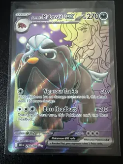 Pokemon TCG Destined Rivals Arvens Mabosstiff EX Card 218/182 Mint Condition - Image 1