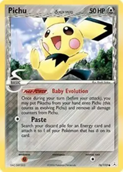 Pichu (Delta Species) 76/110 Common Holon Phantoms Pokemon Card - Image 1