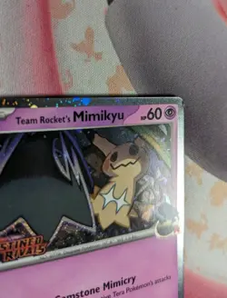 Pokemon Team Rocket’s Mimikyu 087/182 LP Destined Rivals Staff Promo Prerelease - Image 2