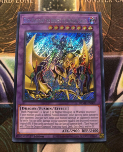 * DARK MAGICIAN THE DRAGON KNIGHT OF MAGIC * 1ST SECRET RARE BLMR-EN001 YUGIOH! - Image 1