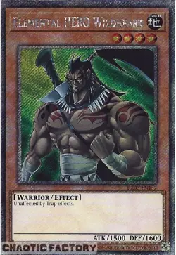 YUGIOH RA03-EN157 Elemental HERO Wildheart Platinum Secret Rare 1st Edition NM - Image 1