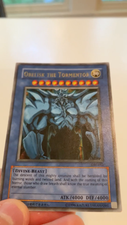 Yugioh Egyptian God Cards Obelisk GBI-002 The Winged Dragon GBI-003 Secret Rare - Image 2