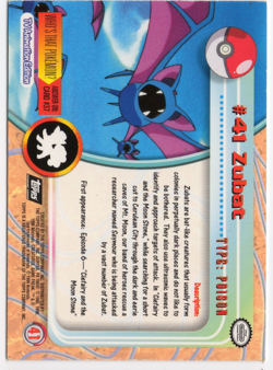 Zubat #41 Topps Foil 1999 TV Animation Edition Pokemon Card - Image 2