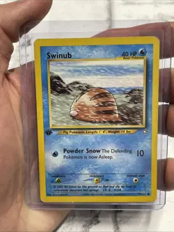 Pokemon 1st Edition Swinub 79/111 Neo Genesis Pokemon Common 2000 MP/LP Card TCG - Image 1