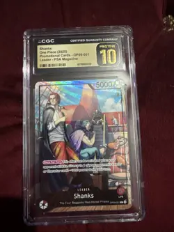 CGC Pristine 10 One Piece Shanks OP09-001 Leader PSA Mag Promo Card Exclusive - Image 1