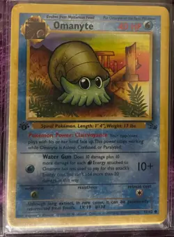 Pokemon Fossil 1st Edition card Omanyte # 52 Nm-MINT never used/Unplayed -WOTC - Image 1