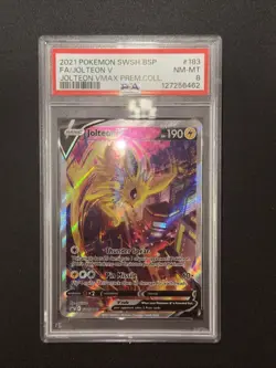 Jolteon V SWSH183 SWSH: Sword & Shield Promo Cards Holo PSA 8 - Image 2