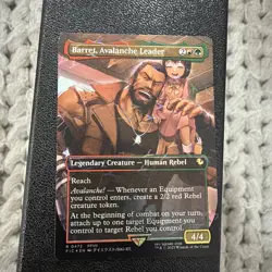 Barret, Avalanche Leader Borderless Chocobo Track Foil 472 MTG Magic - Image 1