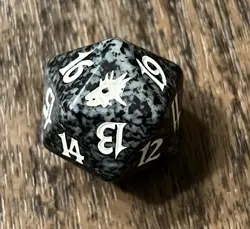 Magic The Gathering MTG Scourge Spindown Beatdown Life Counter Black Marbled Die - Image 2
