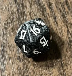 Magic The Gathering MTG Scourge Spindown Beatdown Life Counter Black Marbled Die - Image 3