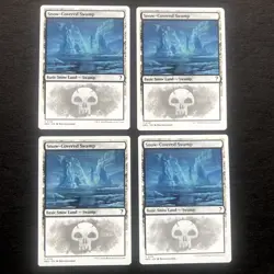 4x Snow Covered Swamp White Border Basic MB2 Mystery MTG Magic The Gathering - Image 1