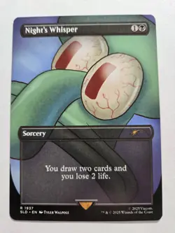 1x Night's Whisper, Non-Foil, Spongebob Squarepants Secret Lair Drop, MTG NM - Image 1