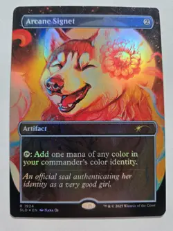 MTG Foil Arcane Signet (1924) | NM | Dogs are Better than Cats | Secret Lair - Image 1