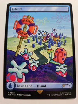 Island 1940 Non Foil Spongebob Secret Lair MTG Near Mint - Image 1