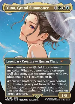 YUNA GRAND SUMMONER (BORDERLESS) WPN FINAL FANTASY FOIL PROMO 0001 - Image 1