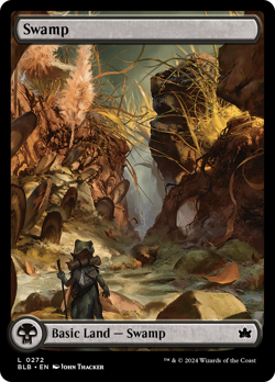 x4 Swamp BLB Bloomburrow MTG 272 FULL ART BASIC LAND M/NM 4x - Image 1