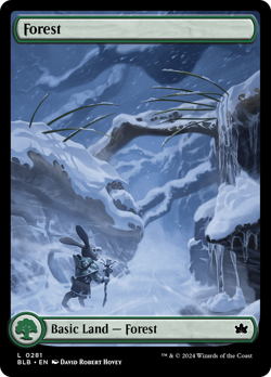 x4 Forest BLB Bloomburrow MTG 281 FULL ART BASIC LAND M/NM 4x - Image 1