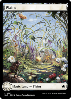 x4 Plains BLB Bloomburrow MTG 263 FULL ART BASIC LAND M/NM 4x - Image 1