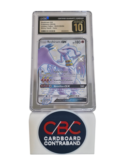 CGC 10 Pristine Reshiram GX SV51 Hidden Fates Full Art (2019 Pokemon) - Image 1