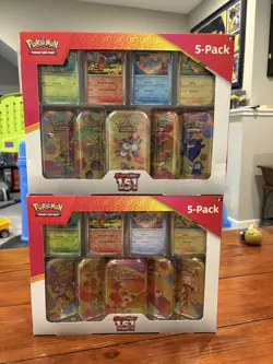 Pokemon Scarlet & Violet 151 Mini Tins 5-Pack Costco Bundle COMPLETE SET OF 2 - Image 1