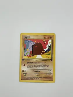 Diglett 1st Edition 52/82 Common Team Rocket Pokemon Vintage 2000 WOTC - Image 1