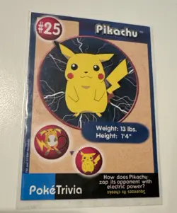 1997 PIKACHU Pokemon PokeTrivia #25 1st Movie Mewtwo Strikes Back - Image 1