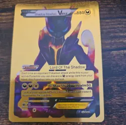 2024 Pokemon Gold Foil Fan Art BASIC Shadow Mewtwo Vmax HP880 Pokemon - Image 1